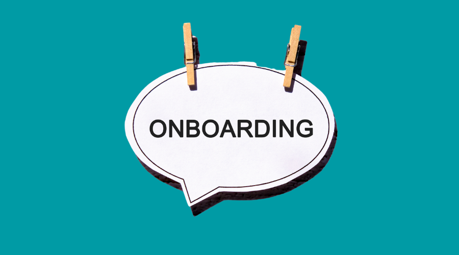 Text on a speech bubble that says 'Onboarding'.